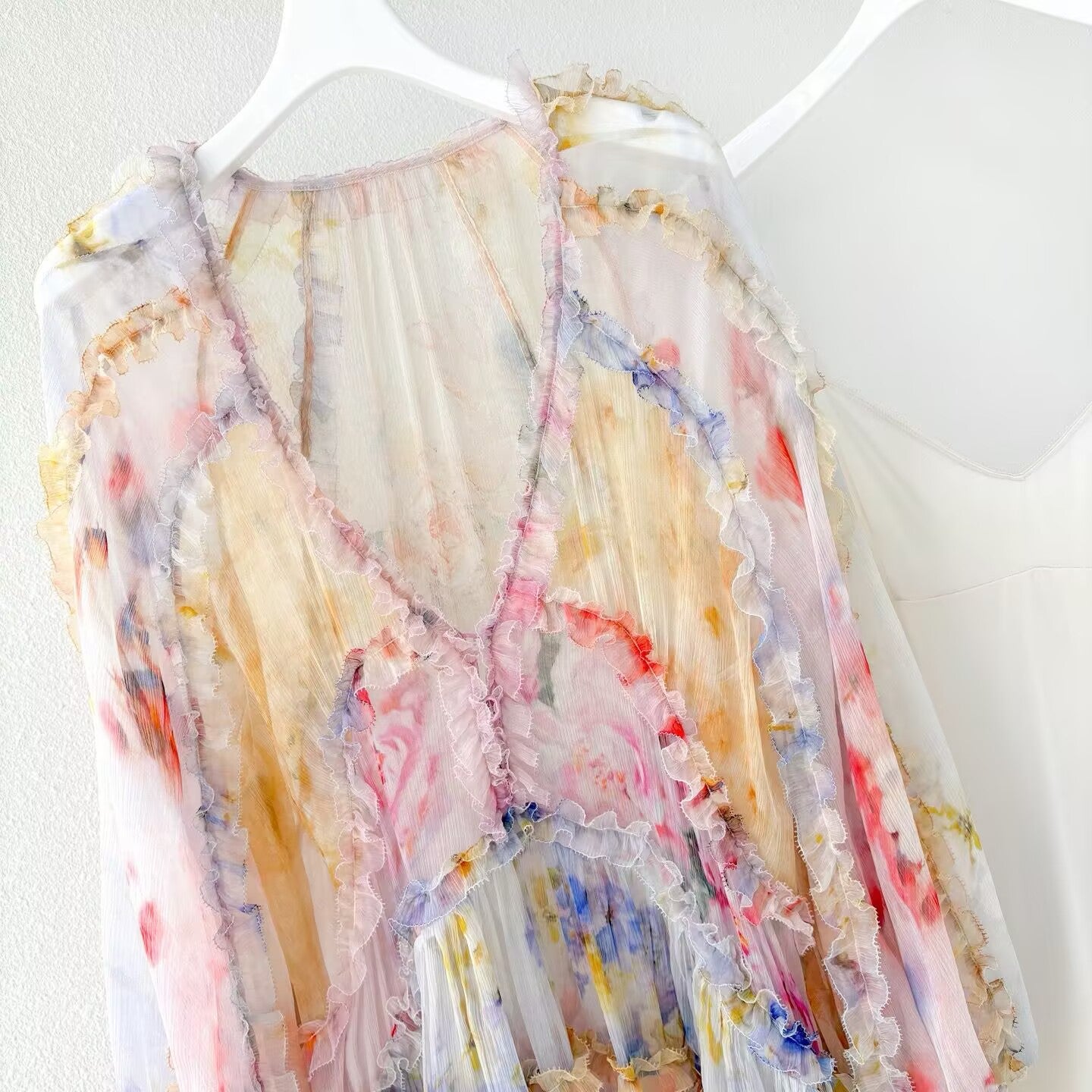 100% Silk Women's Vacation Loose Printed Fashionable Dress
