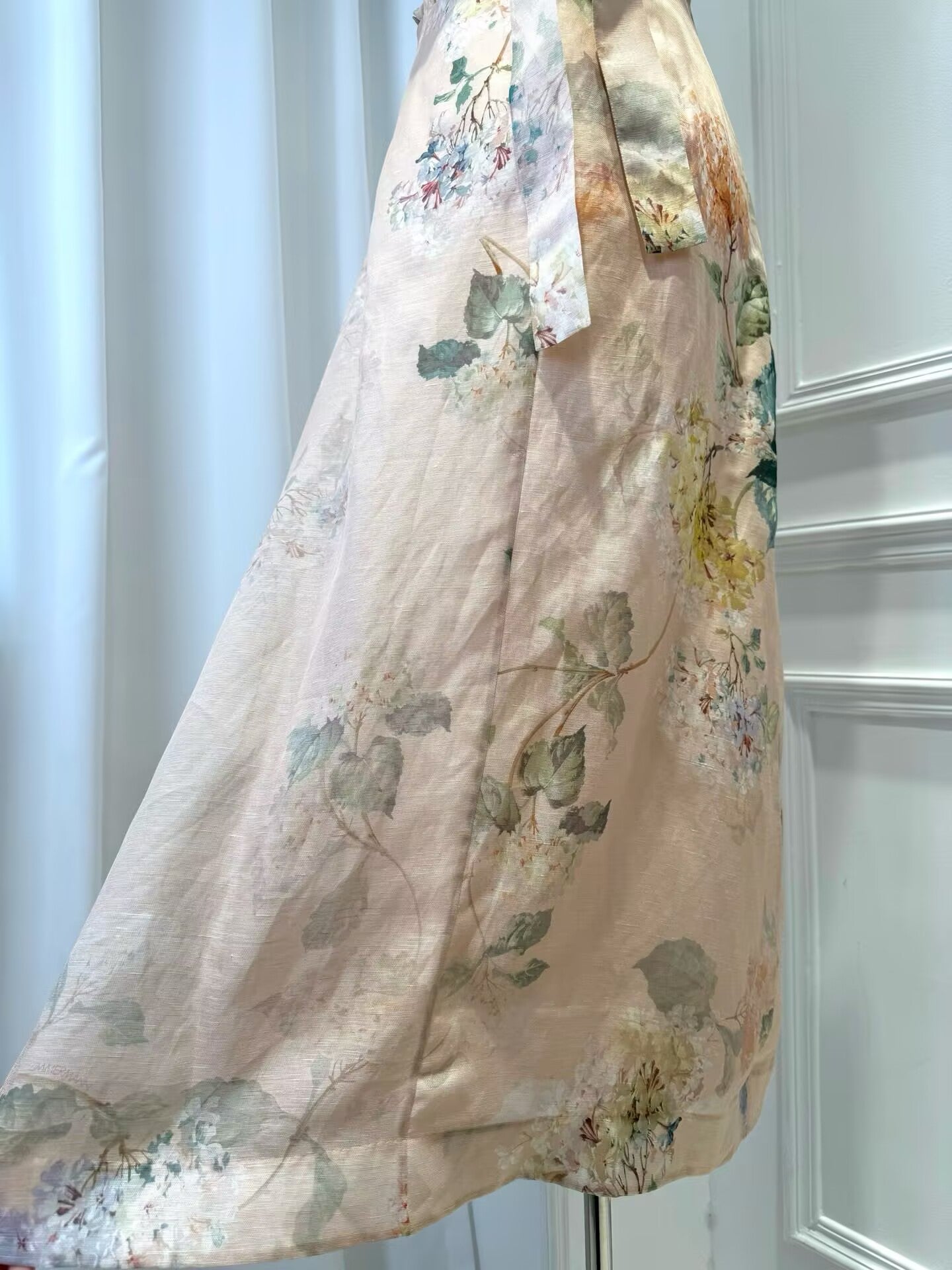 2025 New Spring Break Printed Bow Style Vacation Long Dress