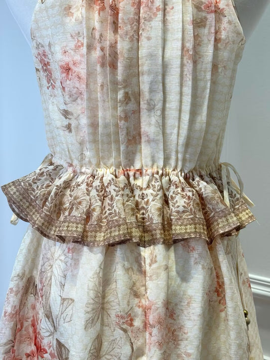 2025 Summer New Silk and Linen Round Neck Sleeveless Long Dress Women