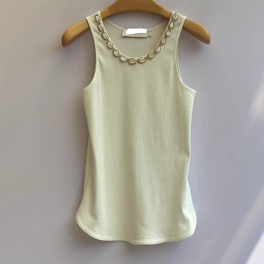 Women's White Knitted Vest Top