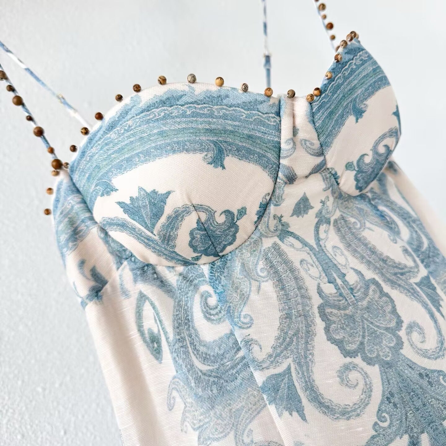 Silk and Linen Women's Printed Fishtail Suspender Dress