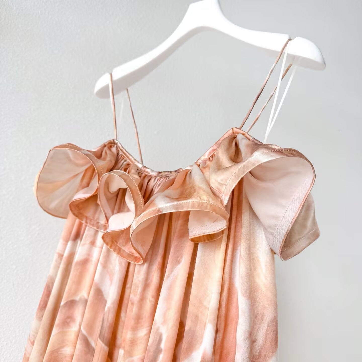 Summer new 100% silk women's suspender printed fashionable dress