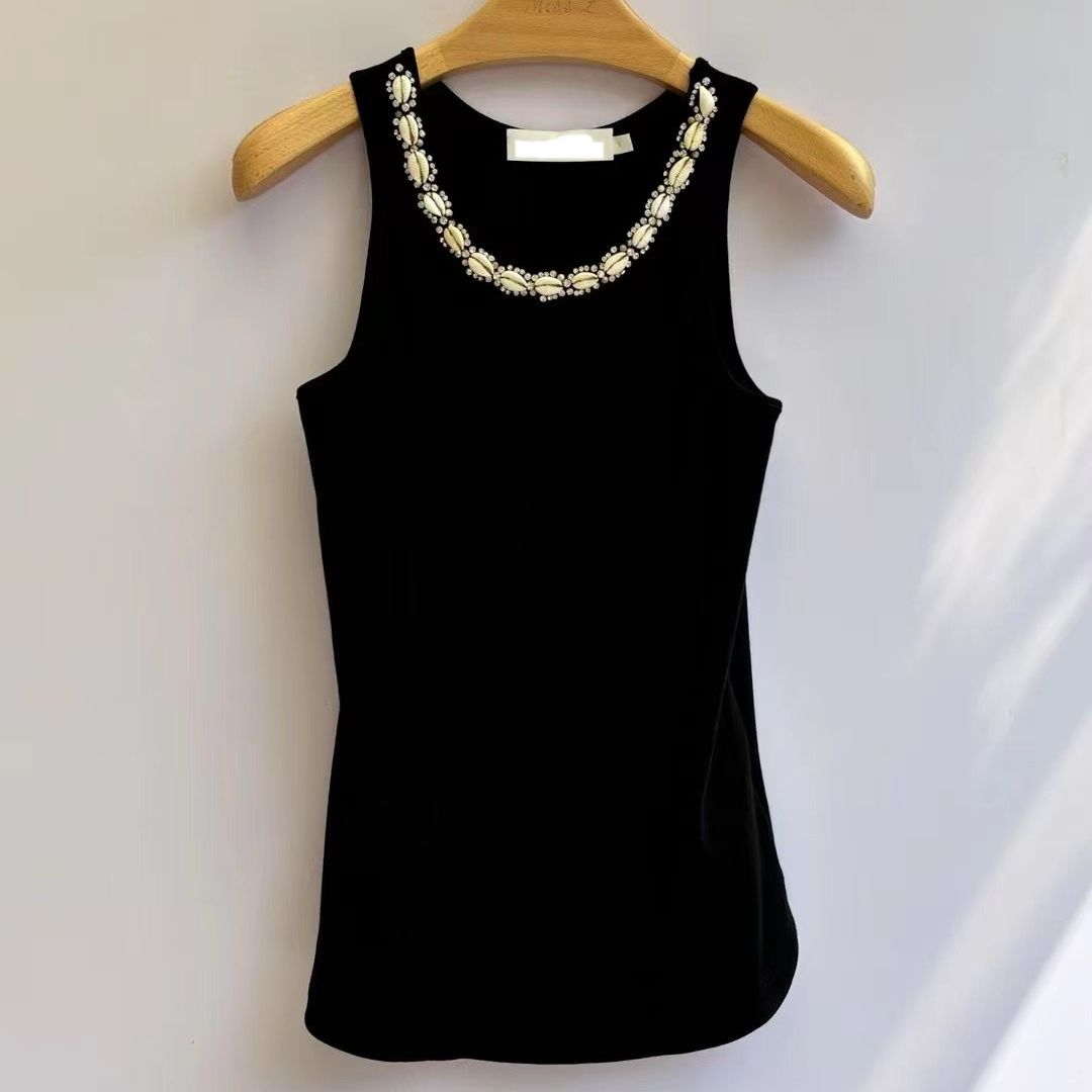 Women's Black Knitted Vest Top