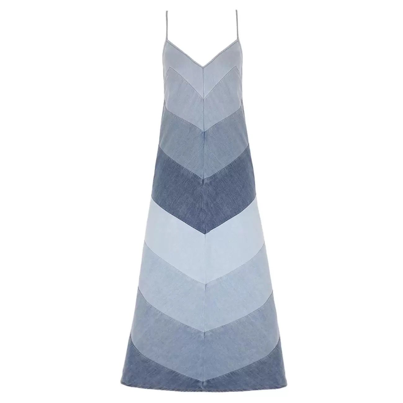 Women's New Denim Vacation Patchwork Camisole Dress