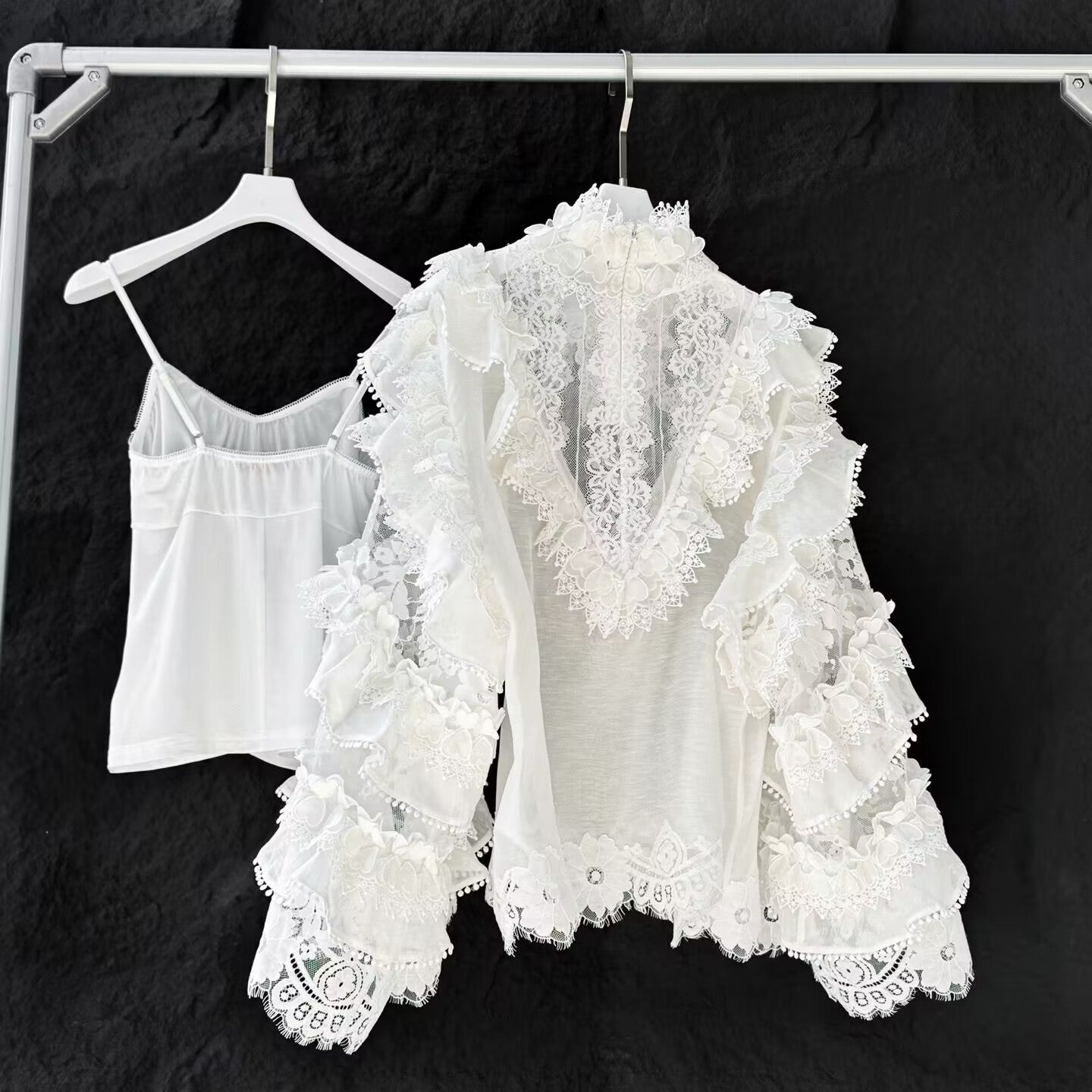 Women's New Silk and Linen Embroidered Flared Sleeve Loose Top