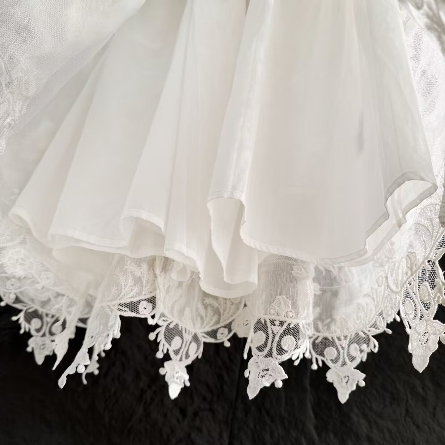 Women's Embroidered White Applique Skirt