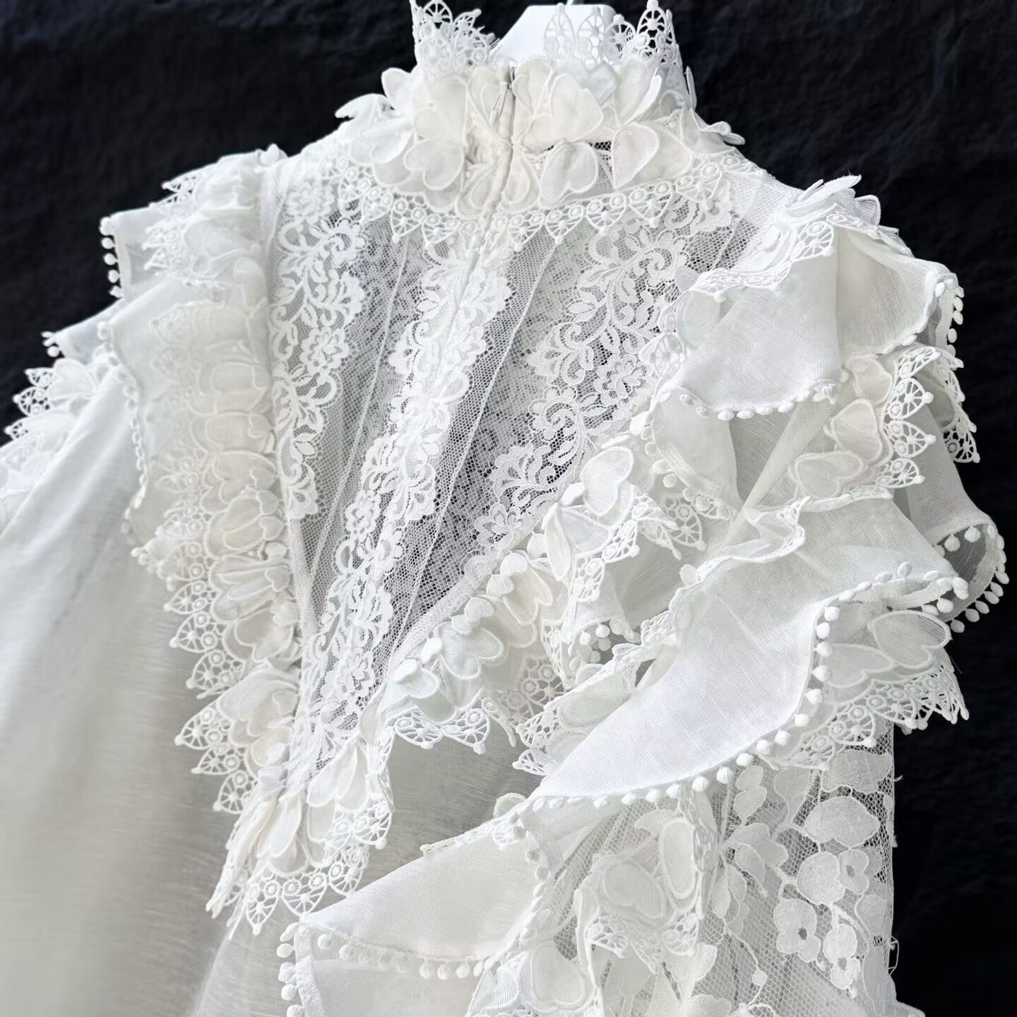 Women's New Silk and Linen Embroidered Flared Sleeve Loose Top