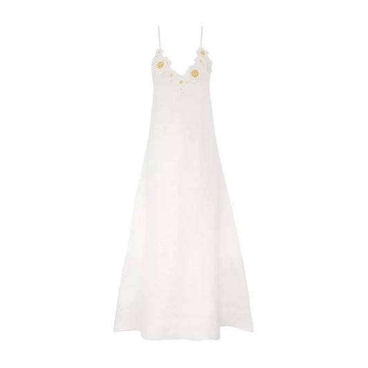 Women's Vacation Chrysanthemum Suspender Long Dress