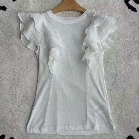 Women's Temperament White Sleeveless Top