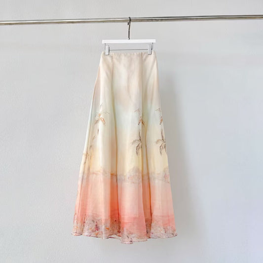 Women's Fashion Printed Long Skirt
