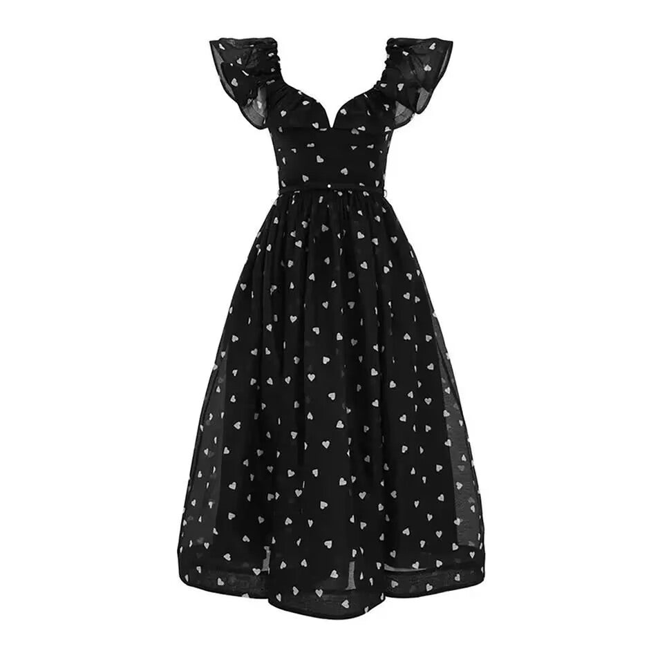 2025 New Elegant Love Silk+Linen Long Dress Women