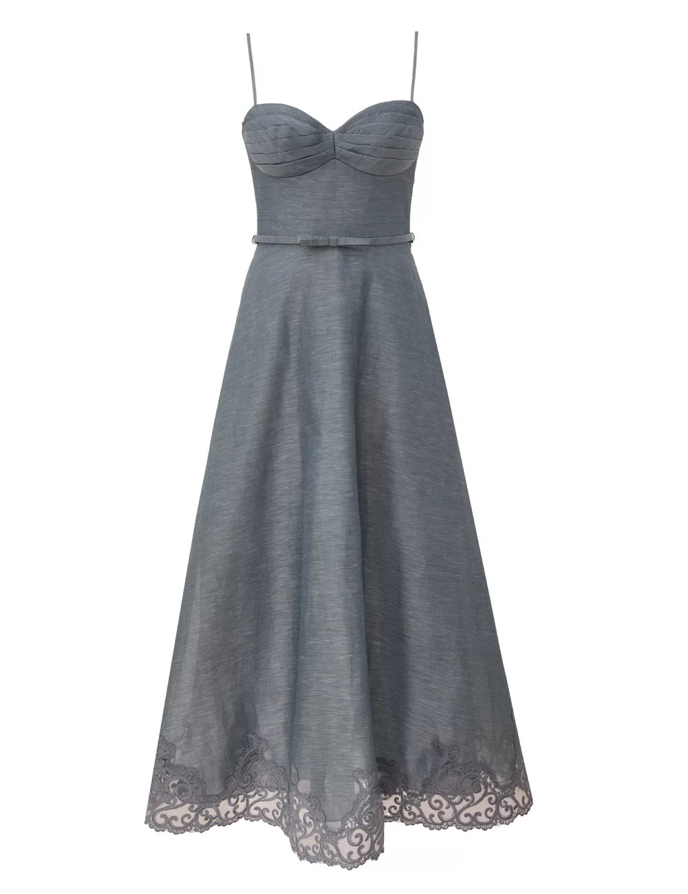 Women's Lace Embroidery Sling Robe High Waist V-Neck Sleeveless Holiday Style Long Dress